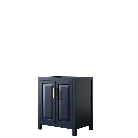 Daria 30 Inch Single Bathroom Vanity in Dark Blue, No Countertop, No Sink, No Mirror