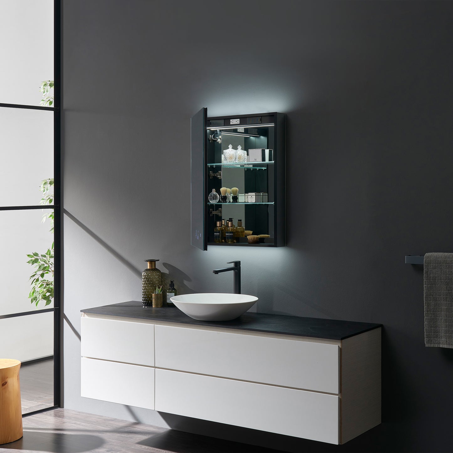 Savera 24" Widex32" Tall LED Medicine Cabinet w/ Defogger
