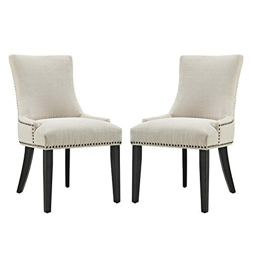 Modway Marquis Fabric Dining Chair in Beige