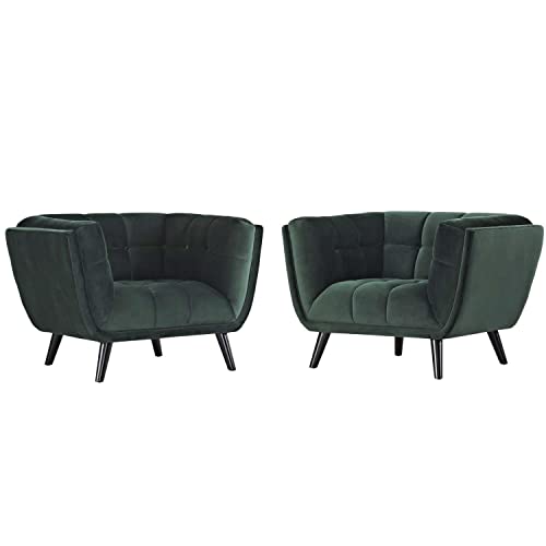 Modway Bestow Upholstered Velvet Button-Tufted Loveseat and Armchair