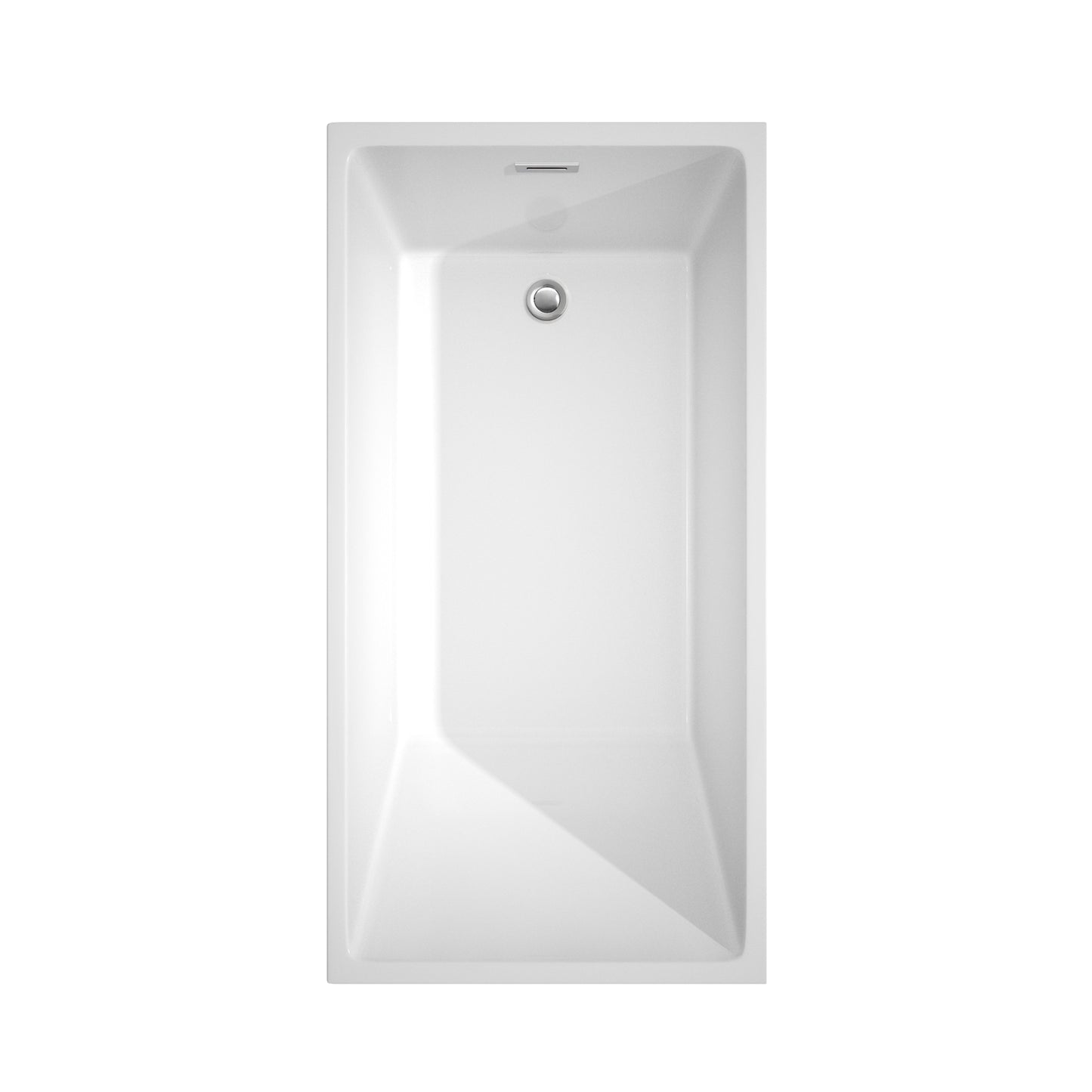 Hannah 59 Inch Freestanding Bathtub in White with Floor Mounted Faucet, Drain and Overflow Trim in Polished Chrome