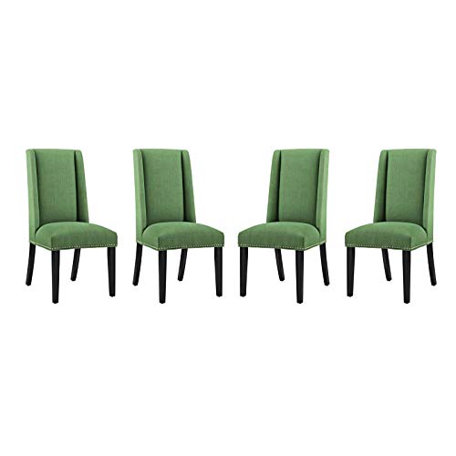 Modway Baron Modern Tall Back Wood Upholstered Fabric Parsons Kitchen and Dining Room Chair