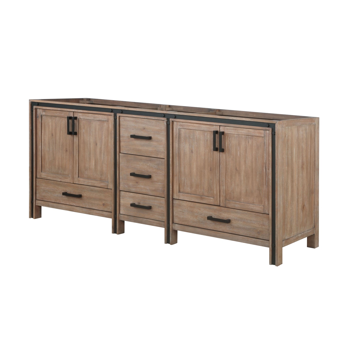 Ziva 84" Rustic Barnwood Vanity Cabinet Only