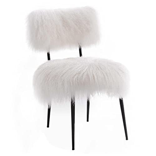 Modway Skylar Sheepskin Chair with White Finish EEI-5039-WHI