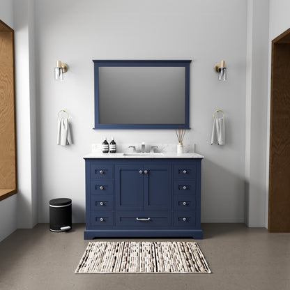 Lexora Dukes 48 in. Navy Blue Single Sink Bath Vanity