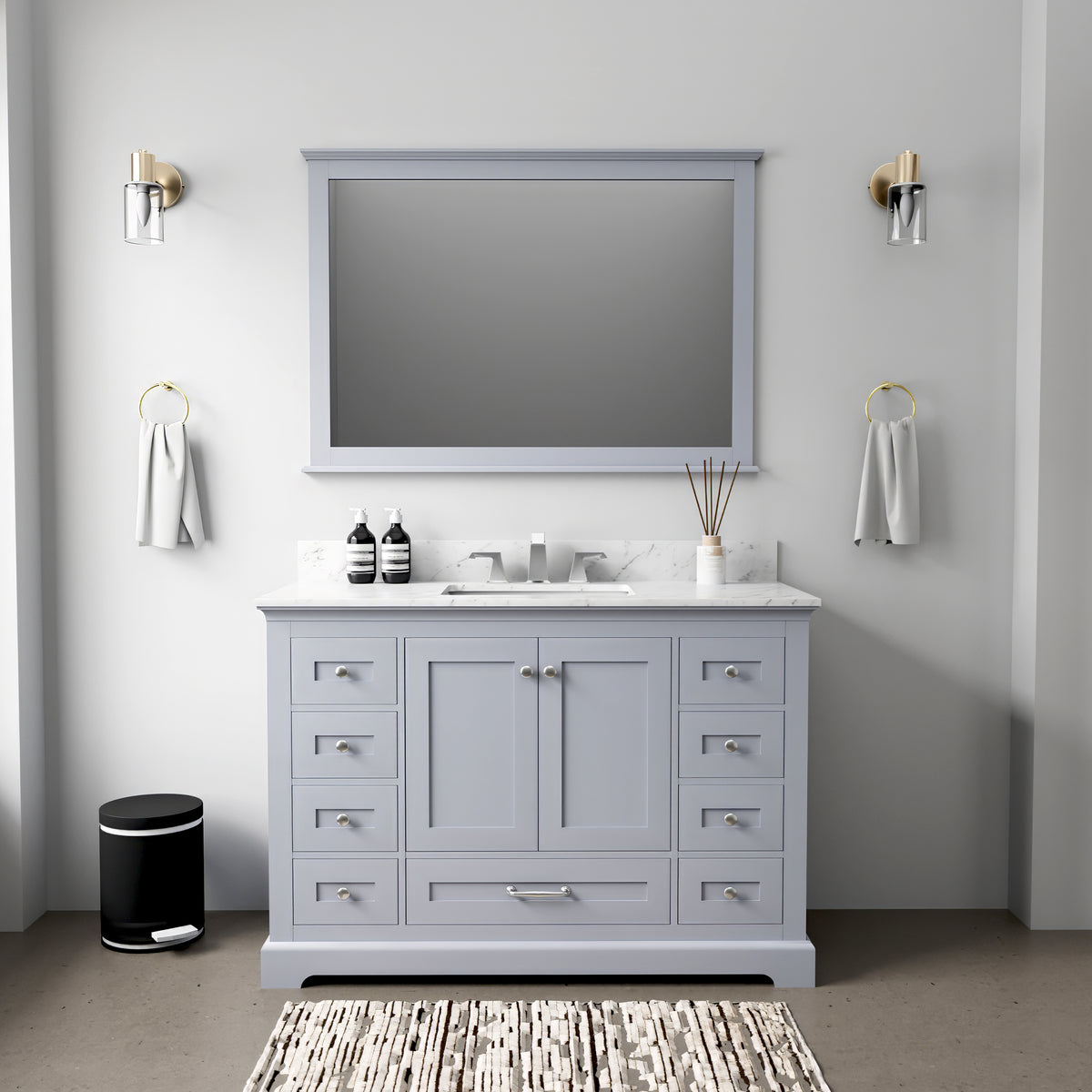 Lexora Dukes 48 in. Dark Grey Single Sink Bath Vanity