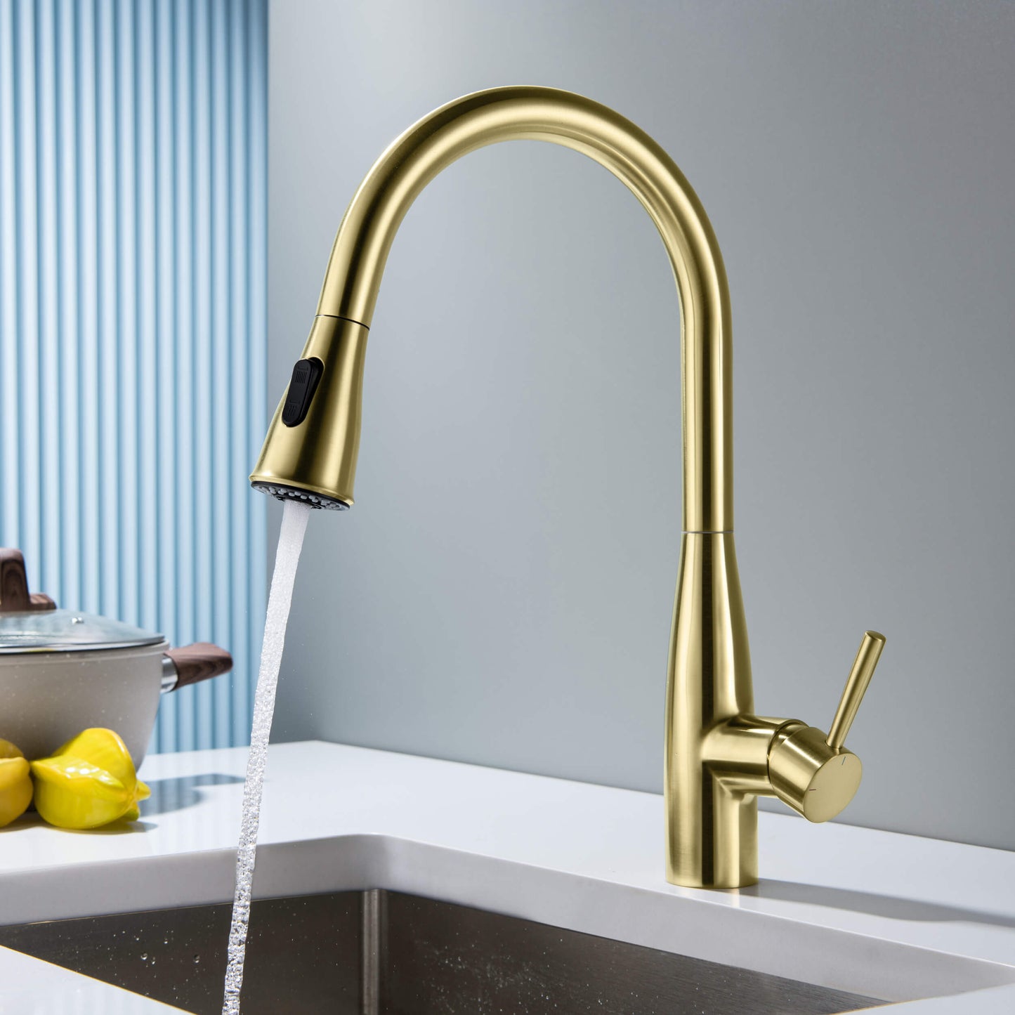 Bari-T Single Handle Pull Down Kitchen Sink Faucet – KKF2016