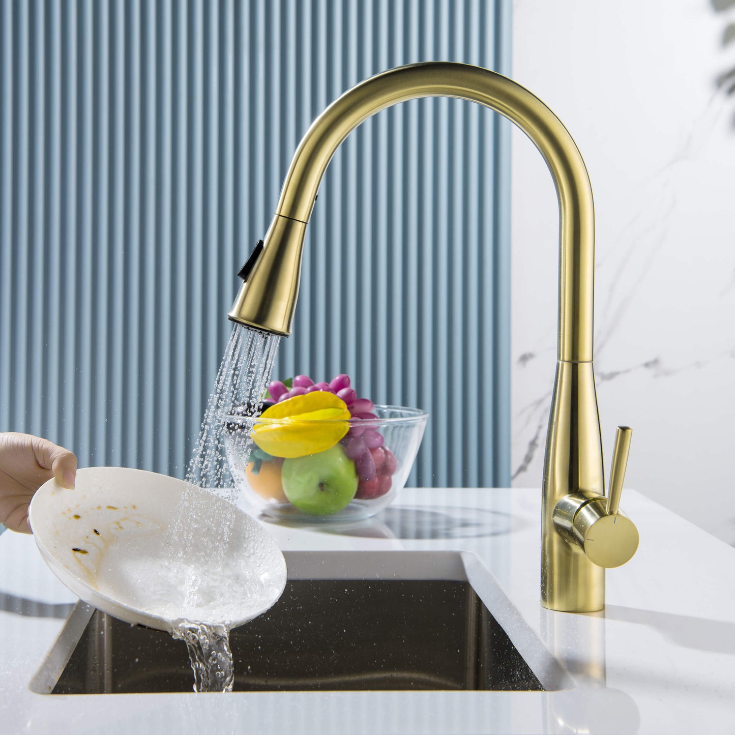 Bari-T Single Handle Pull Down Kitchen Sink Faucet – KKF2016
