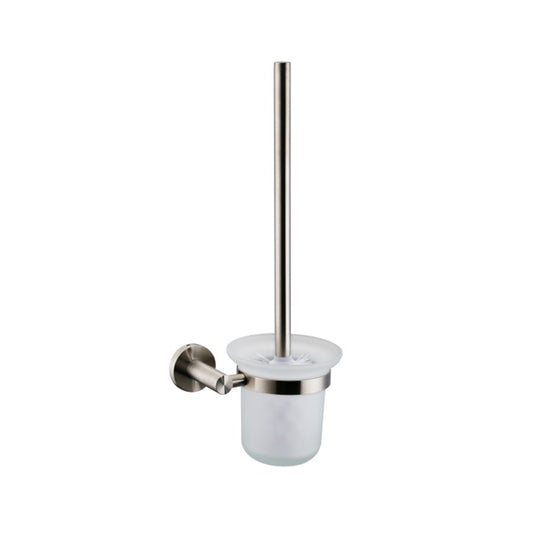 Lexora Bagno Nera Stainless Steel Toilet Brush in Satin Nickel