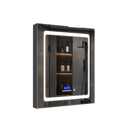 Lexora Bracciano 20 in. W x 28 in. H Surface-Mount LED Mirror Medicine Cabinet with Defogger