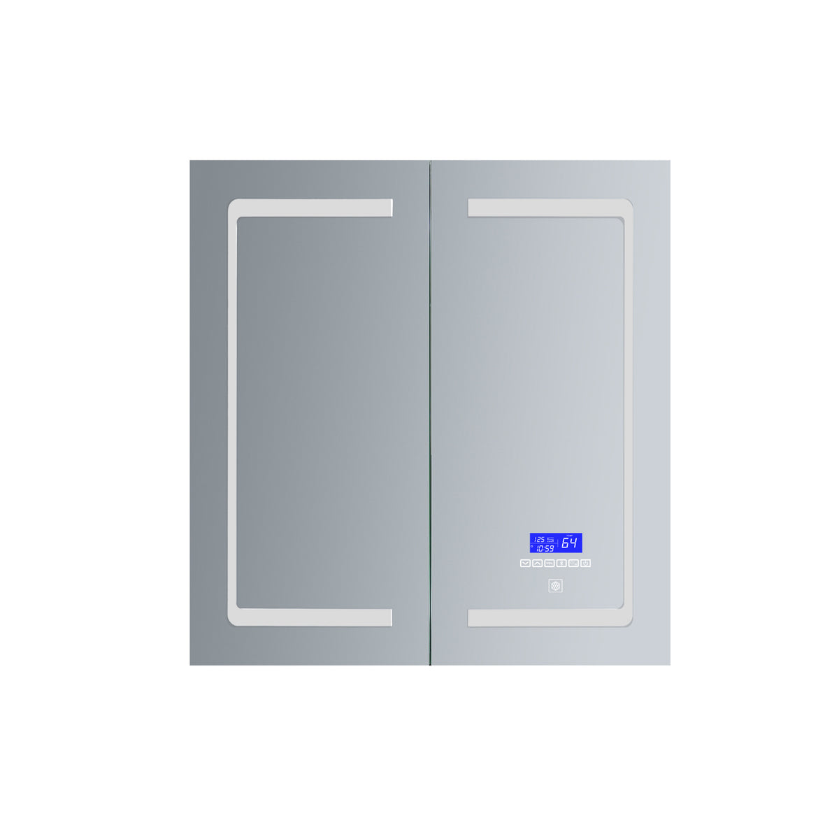 Lexora Bracciano 24 in. W x 28 in. H Surface-Mount LED Mirror Medicine Cabinet with Defogger