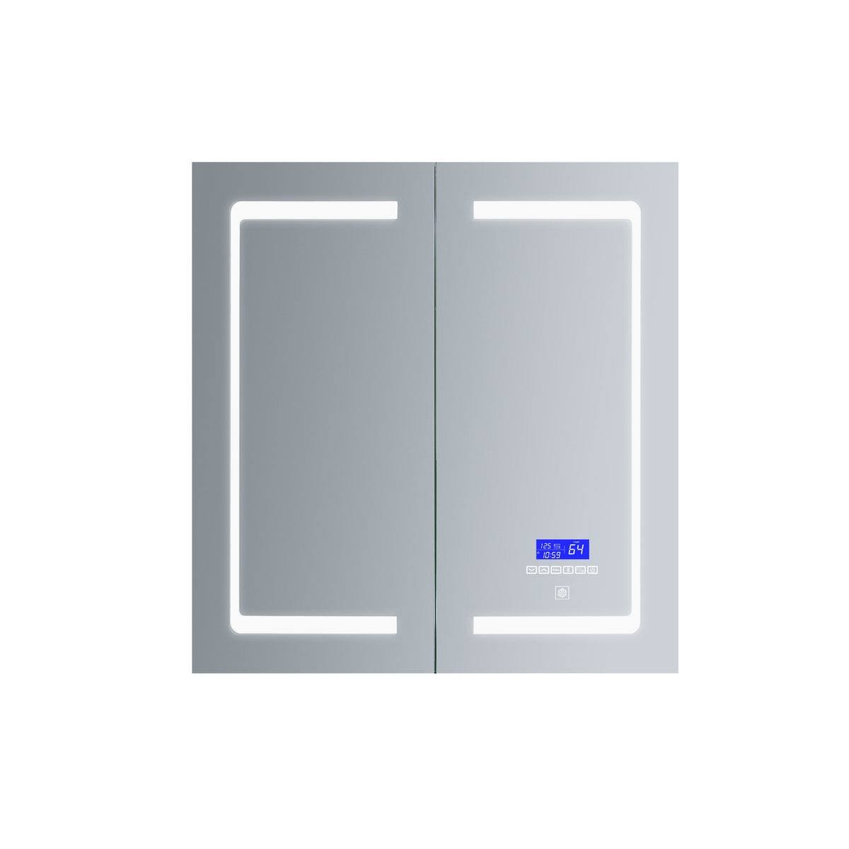 Lexora Bracciano 24 in. W x 28 in. H Surface-Mount LED Mirror Medicine Cabinet with Defogger