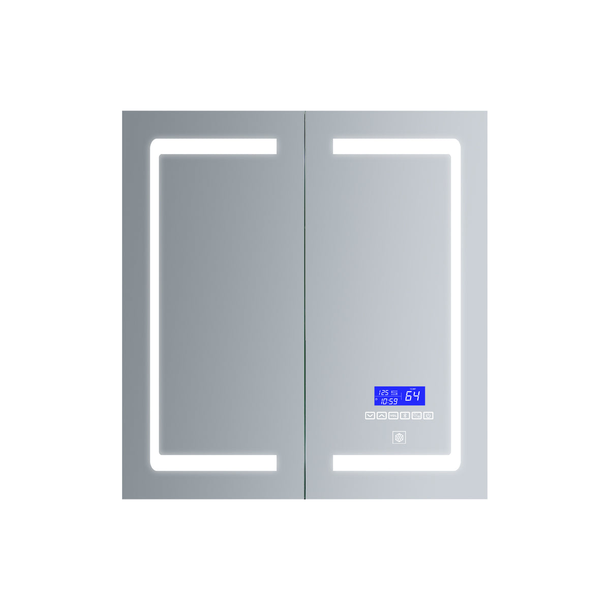 Lexora Bracciano 24 in. W x 30 in. H Surface-Mount LED Mirror Medicine Cabinet with Defogger