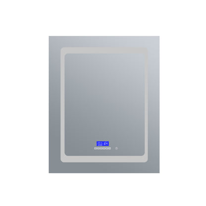 Lexora Bracciano 24 in. W x 32 in. H Surface-Mount LED Mirror Medicine Cabinet with Defogger