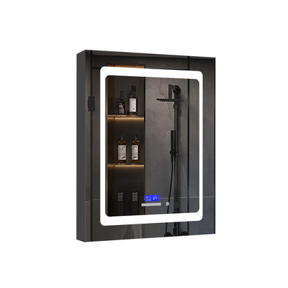 Lexora Bracciano 24 in. W x 32 in. H Surface-Mount LED Mirror Medicine Cabinet with Defogger