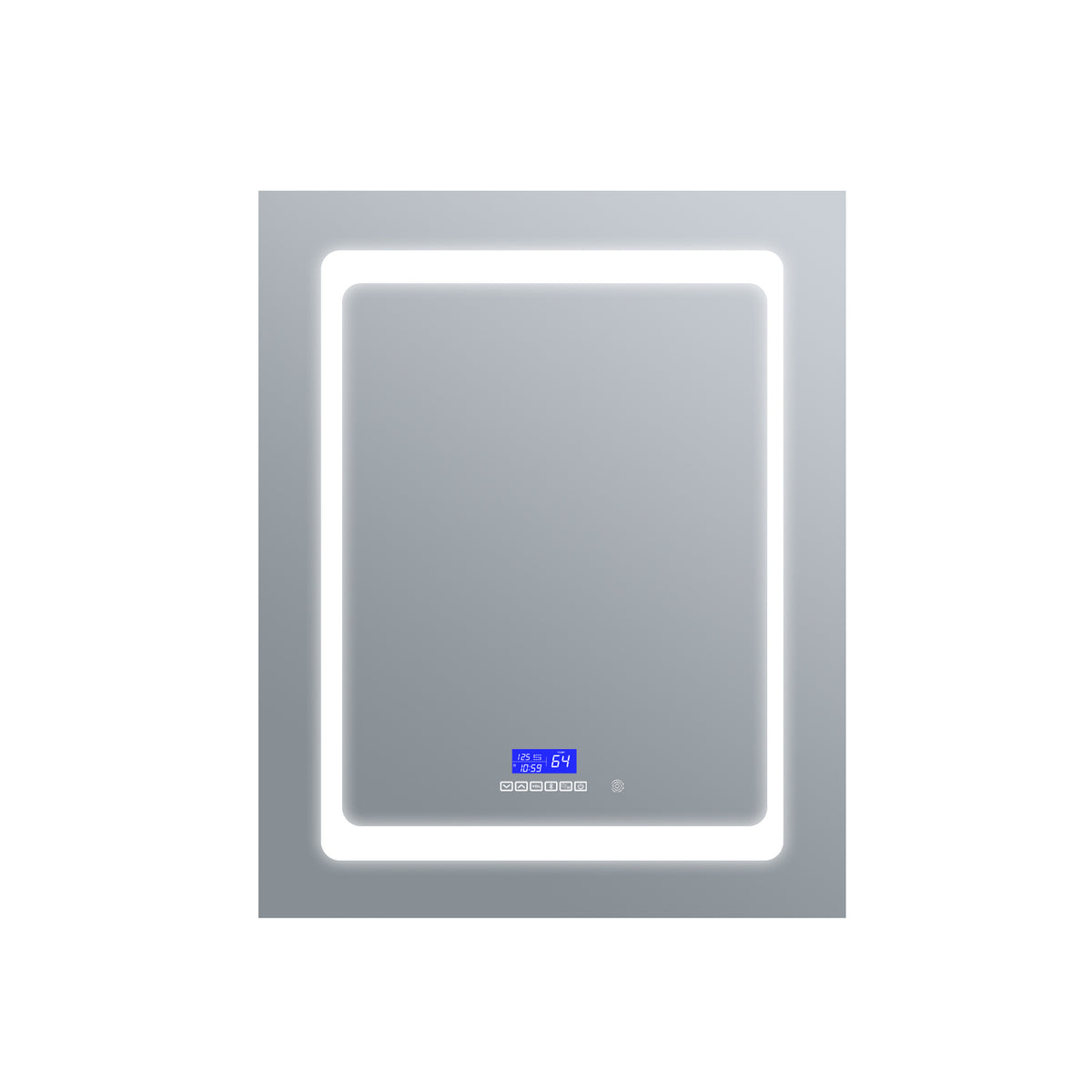 Lexora Bracciano 24 in. W x 32 in. H Surface-Mount LED Mirror Medicine Cabinet with Defogger