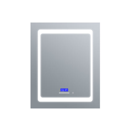 Lexora Bracciano 24 in. W x 32 in. H Surface-Mount LED Mirror Medicine Cabinet with Defogger