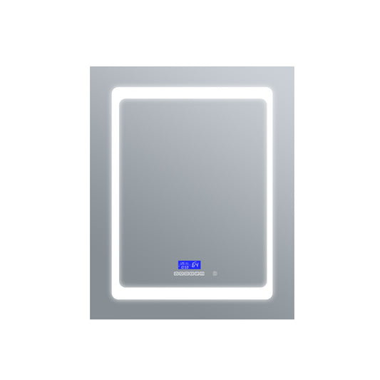 Lexora Bracciano 24 in. W x 32 in. H Surface-Mount LED Mirror Medicine Cabinet with Defogger