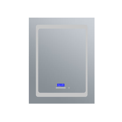 Lexora Bracciano 24 in. W x 36 in. H Surface-Mount LED Mirror Medicine Cabinet with Defogger