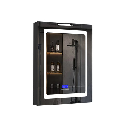 Lexora Bracciano 24 in. W x 36 in. H Surface-Mount LED Mirror Medicine Cabinet with Defogger