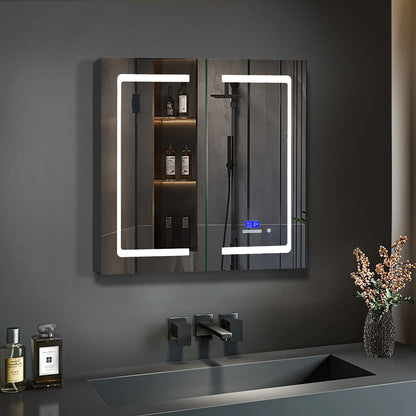 Lexora Bracciano 36 in. W x 28 in. H Surface-Mount LED Mirror Medicine Cabinet with Defogger