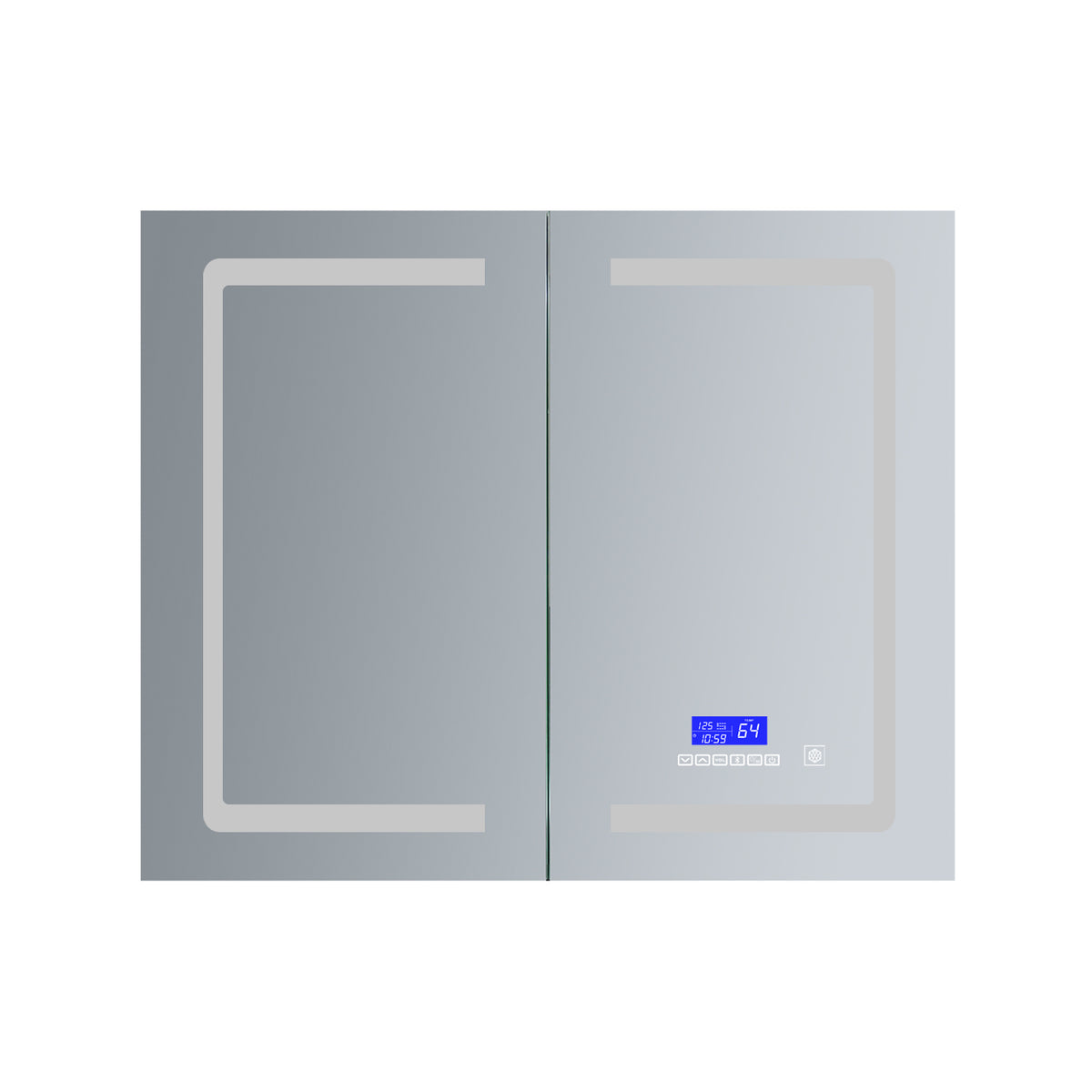 Lexora Bracciano 36 in. W x 28 in. H Surface-Mount LED Mirror Medicine Cabinet with Defogger