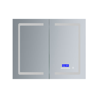 Lexora Bracciano 36 in. W x 28 in. H Surface-Mount LED Mirror Medicine Cabinet with Defogger
