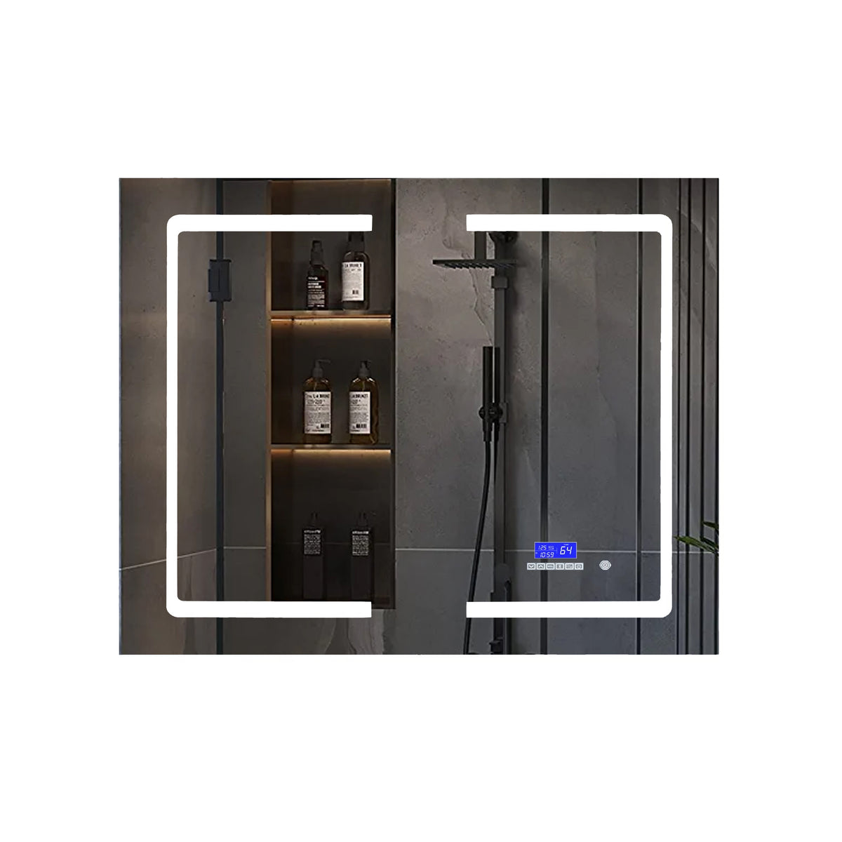 Lexora Bracciano 36 in. W x 28 in. H Surface-Mount LED Mirror Medicine Cabinet with Defogger
