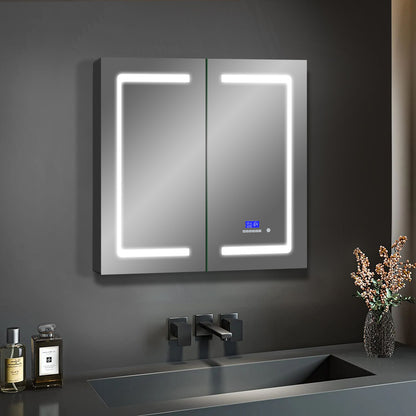 Lexora Bracciano 36 in. W x 32 in. H Surface-Mount LED Mirror Medicine Cabinet with Defogger