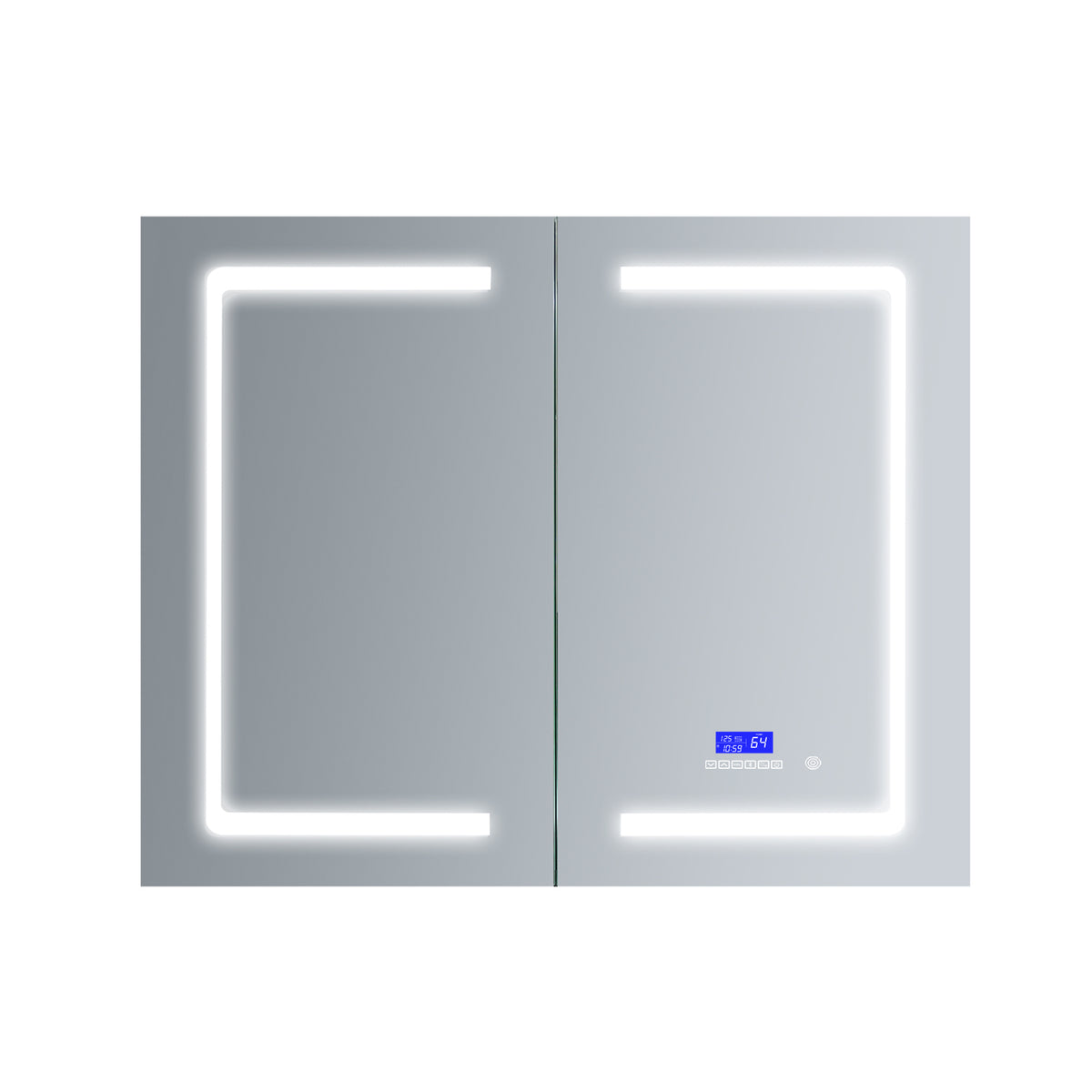 Lexora Bracciano 36 in. W x 32 in. H Surface-Mount LED Mirror Medicine Cabinet with Defogger
