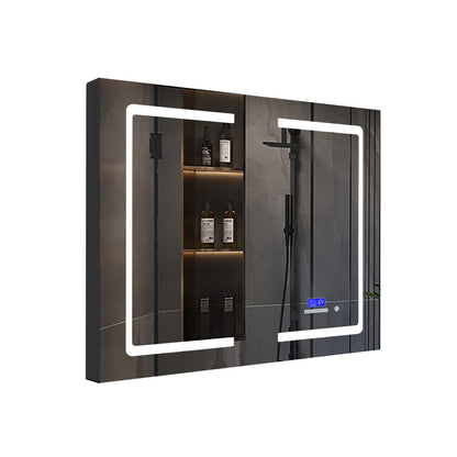 Lexora Bracciano 36 in. W x 32 in. H Surface-Mount LED Mirror Medicine Cabinet with Defogger