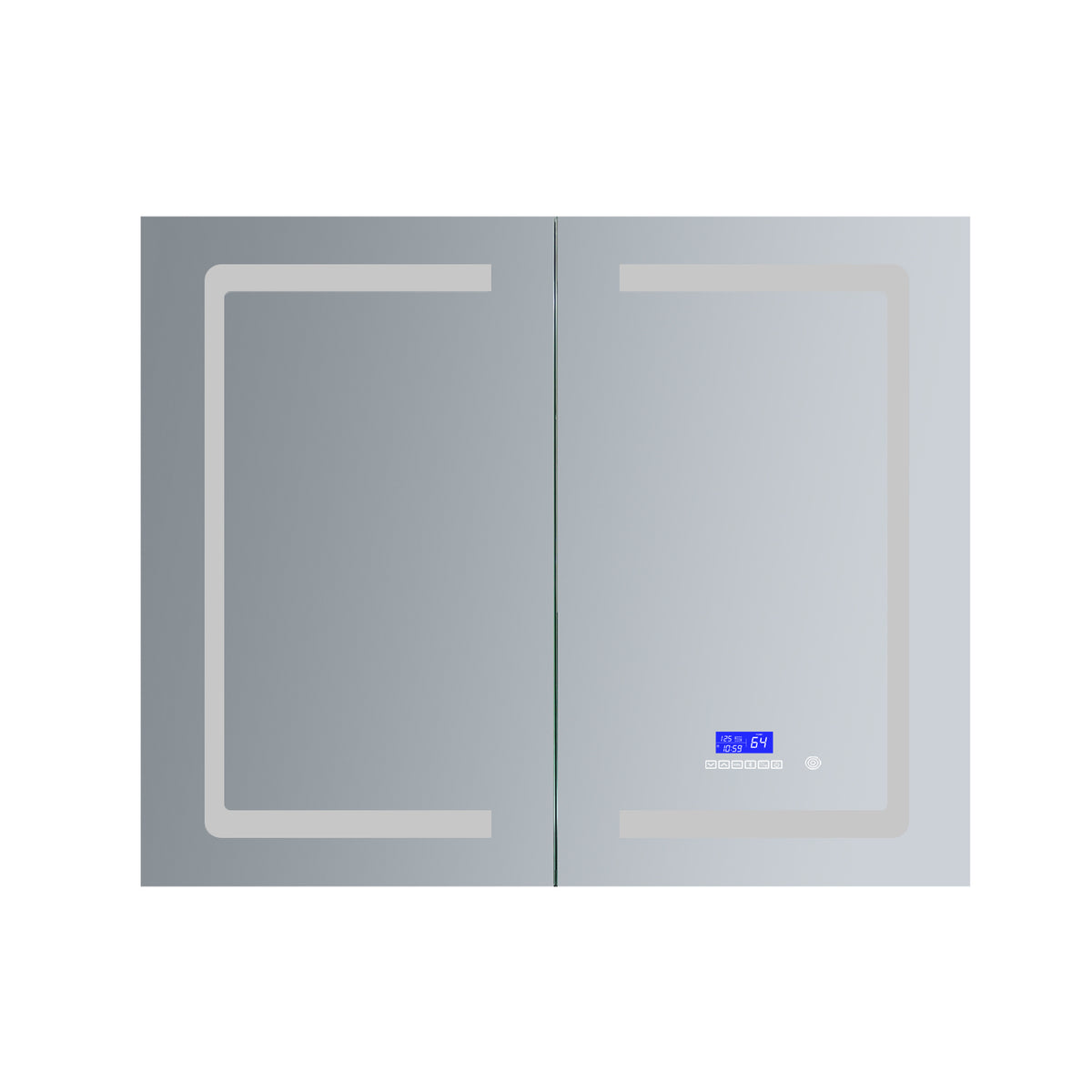 Lexora Bracciano 36 in. W x 32 in. H Surface-Mount LED Mirror Medicine Cabinet with Defogger
