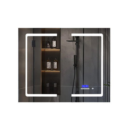 Lexora Bracciano 36 in. W x 32 in. H Surface-Mount LED Mirror Medicine Cabinet with Defogger