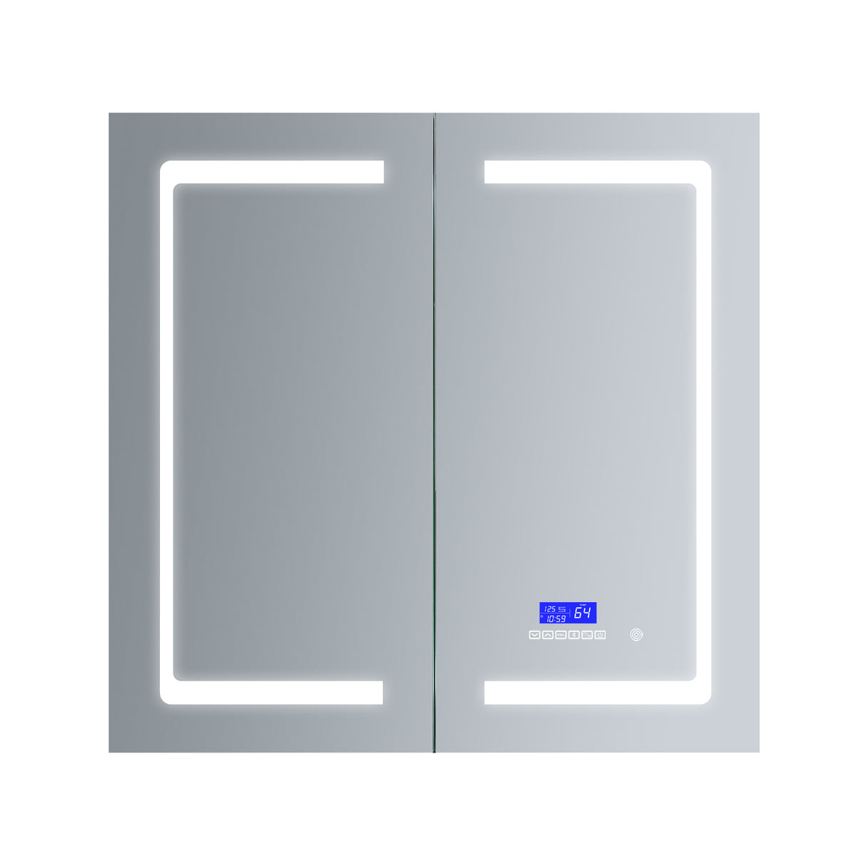 Lexora Bracciano 36 in. W x 36 in. H Surface-Mount LED Mirror Medicine Cabinet with Defogger