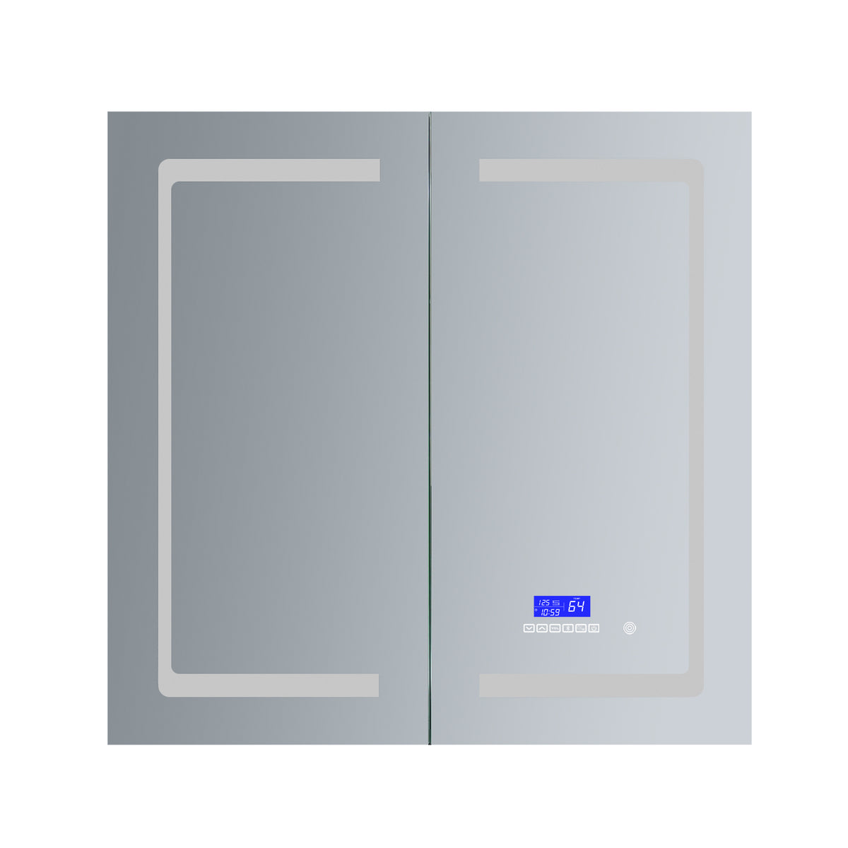 Lexora Bracciano 36 in. W x 36 in. H Surface-Mount LED Mirror Medicine Cabinet with Defogger