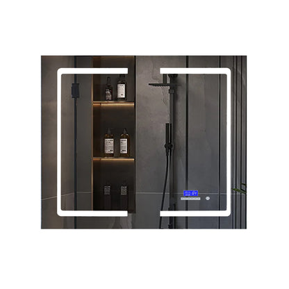 Lexora Bracciano 36 in. W x 36 in. H Surface-Mount LED Mirror Medicine Cabinet with Defogger