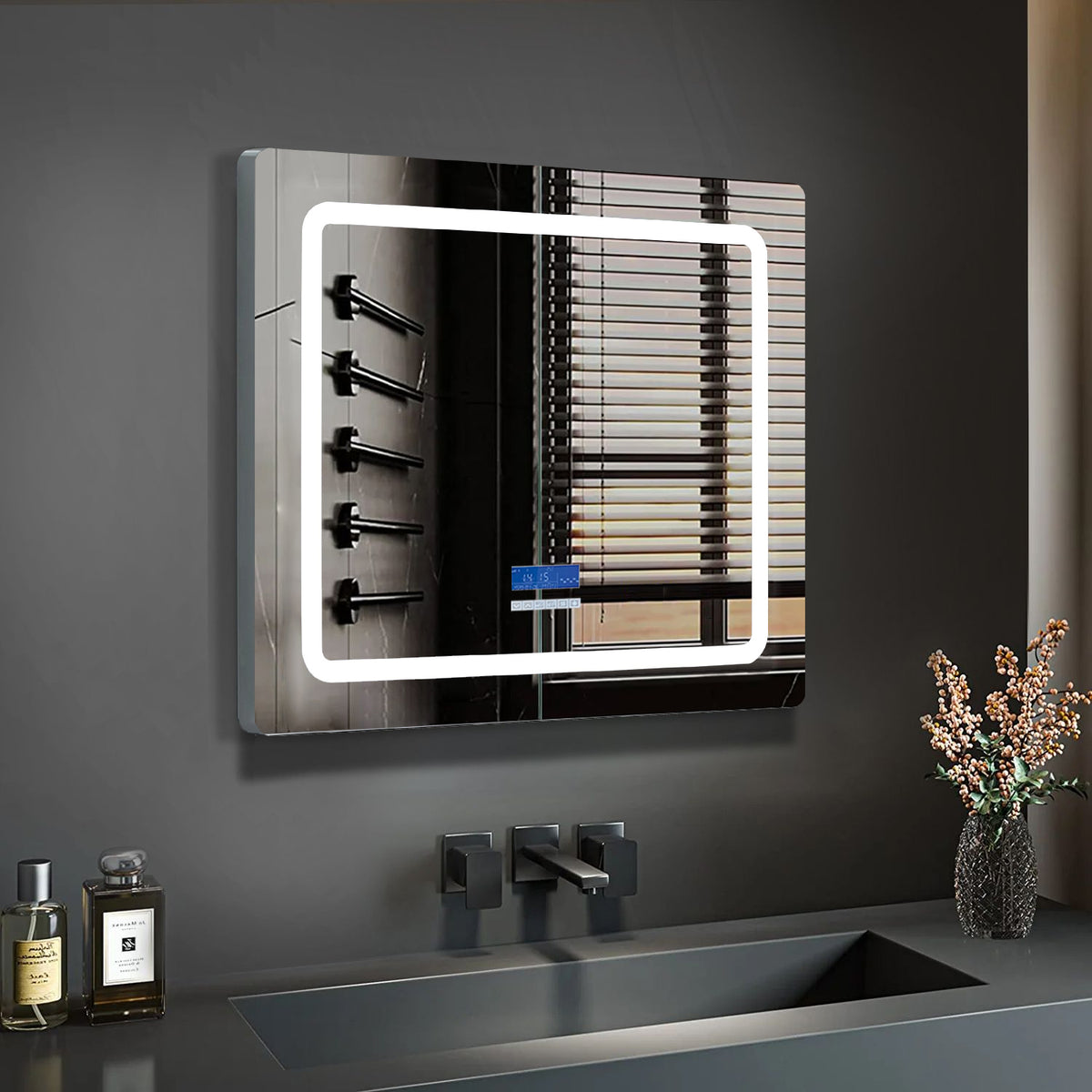 Lexora Caldona 36 in. W x 36 in. H LED Bathroom Vanity Mirror