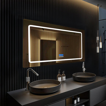Lexora Caldona 48 in. W x 32 in. H LED Bathroom Vanity Mirror