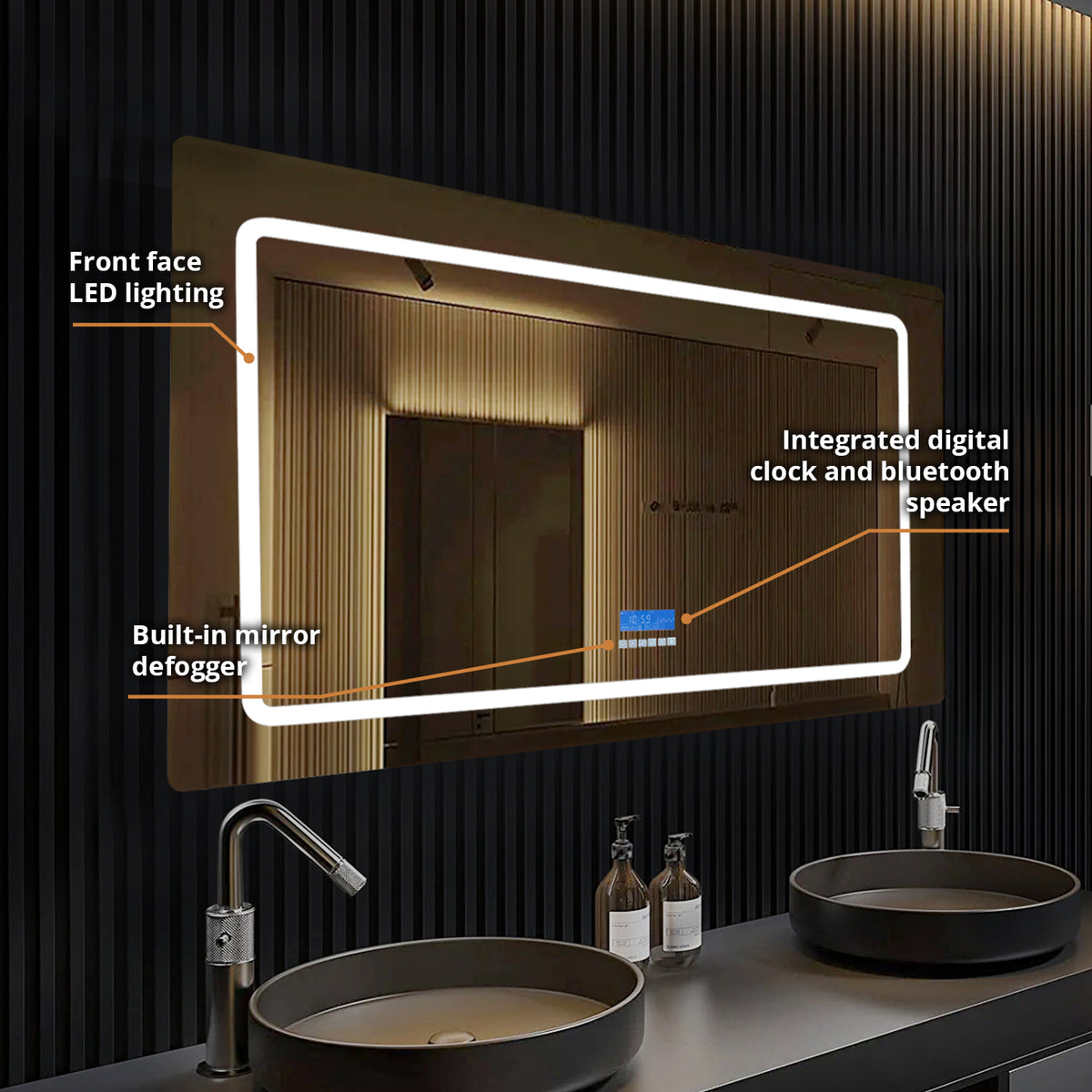 Lexora Caldona 48 in. W x 36 in. H LED Bathroom Vanity Mirror