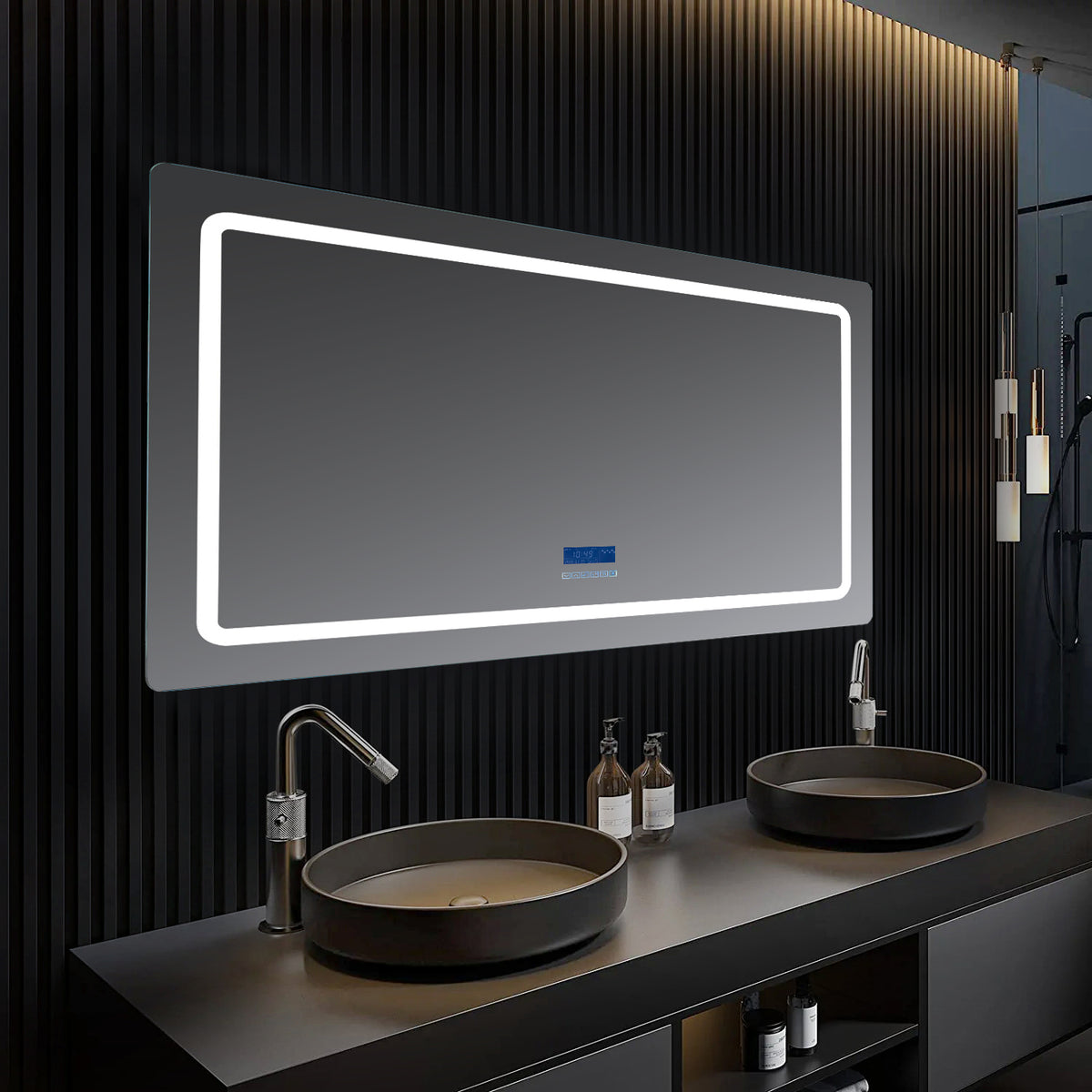 Lexora Caldona 60 in. W x 36 in. H LED Bathroom Vanity Mirror