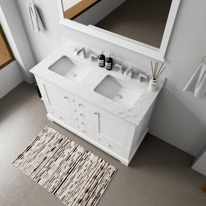 Lexora Dukes 48 in. White Double Sink Bath Vanity