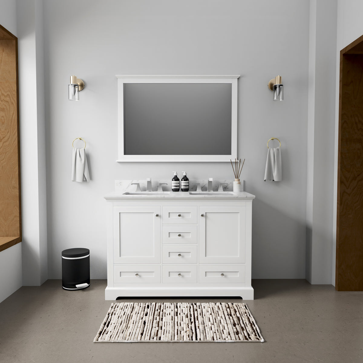 Lexora Dukes 48 in. White Double Sink Bath Vanity