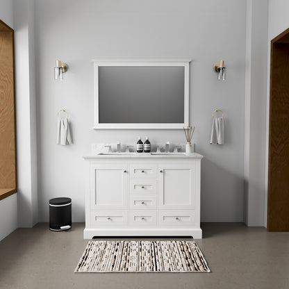 Lexora Dukes 48 in. White Double Sink Bath Vanity