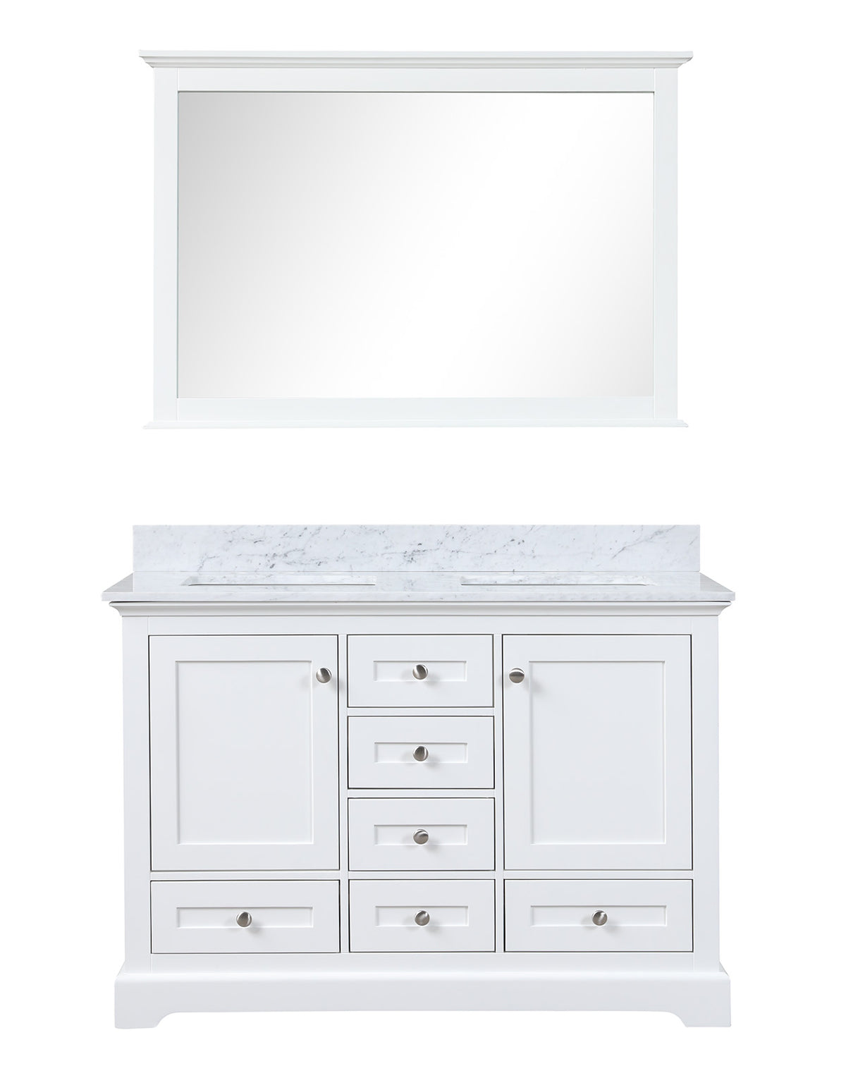 Lexora Dukes 48 in. White Double Sink Bath Vanity