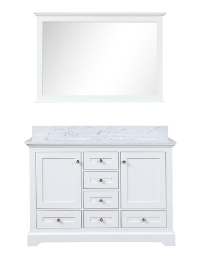 Lexora Dukes 48 in. White Double Sink Bath Vanity