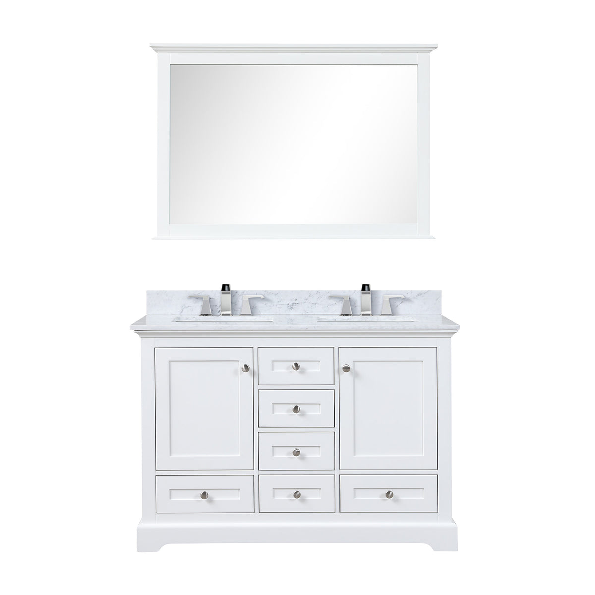 Lexora Dukes 48 in. White Double Sink Bath Vanity