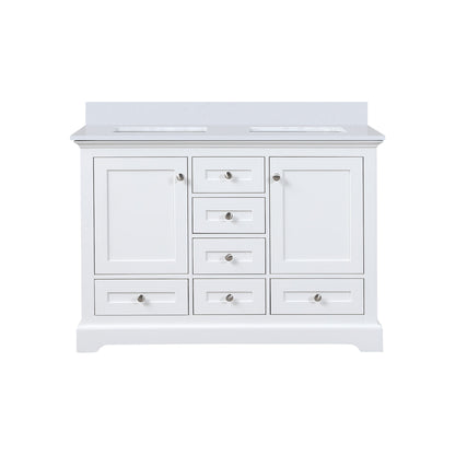 Lexora Dukes 48 in. White Double Sink Bath Vanity