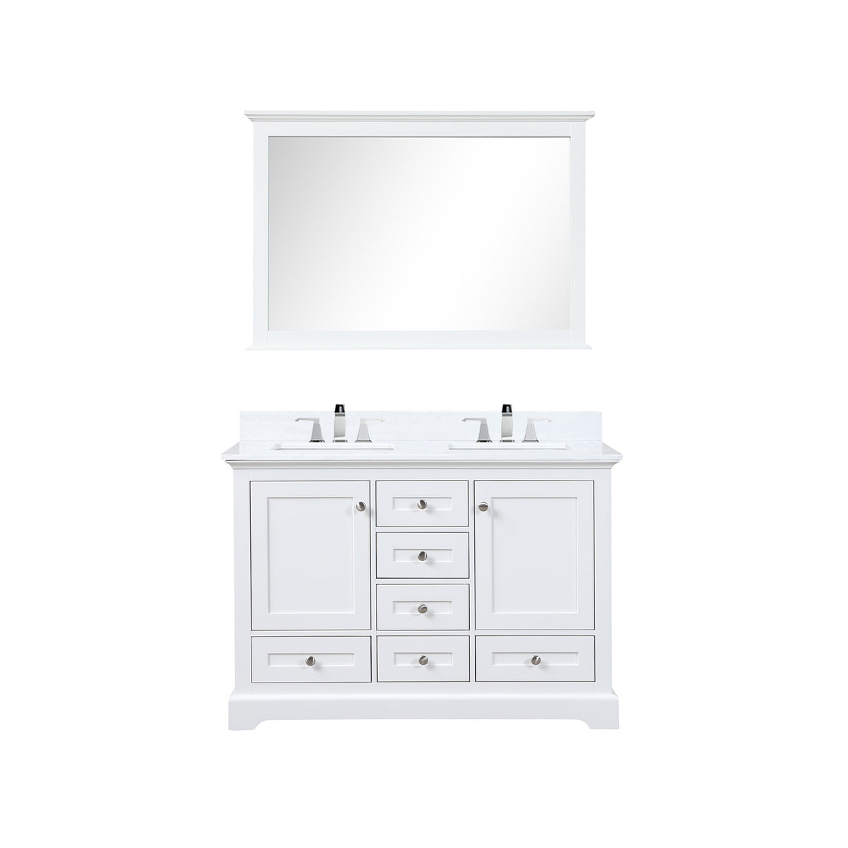 Lexora Dukes 48 in. White Double Sink Bath Vanity