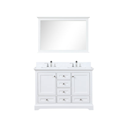 Lexora Dukes 48 in. White Double Sink Bath Vanity