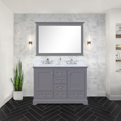 Lexora Dukes 48 in. Dark Grey Double Sink Bath Vanity